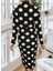Kadın Uzun Kollu V Yaka Puantiyeli Krep Midi Boy Elbise 9
