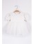 Beyaz Kısa Kollu Fisto Bluzlu Tül Etekli Kız Çocuk Elbise - Marcia 9