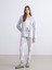Yeni Sezon Bisiklet Yaka Nakışlı Polar Kadın Pijama Takımı 1