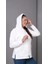 Kadın Büyük Beden Kapüşonlu Kanguru Cepli Fermuarlı Yırtmaç Detaylı %100 Pamuk Sweatshirt 4