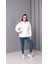 Kadın Büyük Beden Kapüşonlu Kanguru Cepli Fermuarlı Yırtmaç Detaylı %100 Pamuk Sweatshirt 5