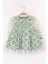 Yeşil Uzun Kollu Papatyalı Tül Detaylı Kız Çocuk Elbise - Hera 9