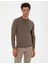 Erkek Vizon Melanj Slim Fit Polo Yaka Basic Triko Kazak 50315405-VR174 1