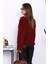 Bordo Düğmeli Simli Angora Yumoş Triko Hırka 4