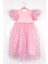 Pembe Yıldızlı Tül Etekli Kız Çocuk Elbise - Elsa 10