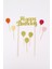 Altın Happy Birthday Balon Pasta Süsü 5