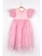 Pembe Yıldızlı Tül Etekli Kız Çocuk Elbise - Elsa 11