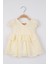 Sarı Beli Fırfırlı Dantel Detaylı Kız Bebek Elbise - Elba 5