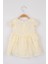 Sarı Beli Fırfırlı Dantel Detaylı Kız Bebek Elbise - Elba 6
