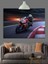 Virajlı Yolda Hızla Ilerleyen Motorcu Dekoratif Kanvas - Mdf Ahşap Tablo 2