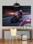 Virajlı Yolda Hızla Ilerleyen Motorcu Dekoratif Kanvas - Mdf Ahşap Tablo 3