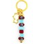 Bordo Mavi Murano Cam Nazar Boncuklu Çanta Süsü Kedi Charm Anahtarlık KY056 4