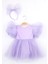 Lila Taçlı Organze Kız Çocuk Parti Elbisesi - Carlene 9