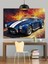 Mavi Klasik Cabrio Spor Araba Dekoratif Kanvas - Mdf Ahşap Tablo 1
