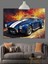 Mavi Klasik Cabrio Spor Araba Dekoratif Kanvas - Mdf Ahşap Tablo 5