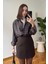 Ekose Desen Oversize Premium Gömlek- Kahverengi 1