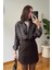 Ekose Desen Oversize Premium Gömlek- Kahverengi 5
