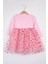 Pembe Yıldız Baskılı Tül Etekli Kız Çocuk Elbise - Karen 8