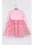 Pembe Yıldız Baskılı Tül Etekli Kız Çocuk Elbise - Karen 9