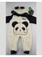 Peluş Panda Bebek Tulumu - Kapüşonlu, Fermuarlı, Alttan Çıtçıtlı Pamuklu 0-12 Ay 5