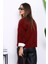 Bordo Düğme Detaylı Angora Yumoş Triko Hırka 4