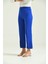 Kadın Pantolon Yan Büzgülü Paça Yırtmaçlı Kumaş Pantolon Saks - T033 2