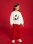 Yeni Sezon Bisiklet Yaka Uzun Kollu Atatürk Baskılı Kız Bebek Sweatshirt 3