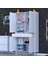 Sare Tek Çekmece 4 Kapak Banyo ve Mutfak Dolabı 3 Raf 6 Bölmeli Dolap 95x173x32,5 cm 3