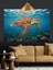 Okyanus Derinliklerinde Yüzen Deniz Kaplumbağası Dekoratif Kanvas - Mdf Ahşap Tablo 1