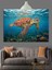 Okyanus Derinliklerinde Yüzen Deniz Kaplumbağası Dekoratif Kanvas - Mdf Ahşap Tablo 3