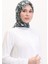 Desenli Soft Eşarp 70261-10 Gri Siyah 1