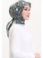 Desenli Soft Eşarp 70261-10 Gri Siyah 2
