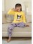 Krm Baskılı Kız Çocuk Pijama takımı - Sarı 4