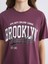 Yeni Sezon Bisiklet Yaka Brooklyn Baskılı Kadın Tişört 3