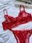 Kırmızı Kalpli B Kap Brode Tül Iç Çamaşır Takımı (Bralette Sütyen&tanga), Seksii, Fantezii, Çeyiz, Yıl Dönümü Hediyee 3