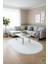 Post/peluş Yıkanabilir Kaymaz Taban Yumşacık Beyaz Oval Saçaklı Modern ve Şık Salon Oturma Odası Mutfak Çocuk Odası Koridor Antre Halısı 2
