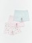 Yeni Sezon Beli Lastikli Baskılı Kız Bebek Boxer 3'lü 2