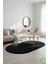 Post/peluş Yıkanabilir Kaymaz Taban Yumşacık Siyah Oval Saçaklı Modern ve Şık Salon Oturma Odası Mutfak Çocuk Odası Koridor Antre Halısı 2