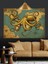 Altın Sarısı Renkte Deniz Canavarı Ahtapot Dekoratif Kanvas - Mdf Ahşap Tablo 2