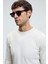 VAREX Erkek Yuvarlak Yaka Basic Slim Fit Triko Ekru Kazak 5