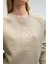 MIRELLAN Kadın Baskılı Yuvarlak Yaka Regular Fit Taş Rengi Sweatshirt 5