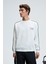 LEIF Erkek Kolları Biyeli Önü Baskılı Yuvarlak Yaka Oversize Ekru Sweatshirt 1