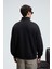 BAXTER Erkek Dik Yakalı Fermuarlı Relaxed Siyah Sweatshirt 6
