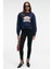 TALMERA Kadın Önü Baskılı Yuvarlak Yaka Lacivert Sweatshirt 3