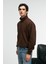 BAXTER Erkek Dik Yakalı Fermuarlı Relaxed Kahverengi Sweatshirt 5