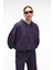 OLVERA Kadın Kapüşonlu Etek Ucu Balon Oversize Mor Sweatshirt 3