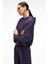 OLVERA Kadın Kapüşonlu Etek Ucu Balon Oversize Mor Sweatshirt 4