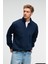 BAXTER Erkek Dik Yakalı Fermuarlı Relaxed Lacivert Sweatshirt 1