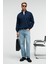 BAXTER Erkek Dik Yakalı Fermuarlı Relaxed Lacivert Sweatshirt 3