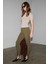RYSANNE Kadın Esnek Kumaşlı Slim Fit Paçası Lastik Detaylı Haki Pantolon 5